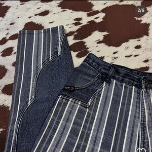 Scalloped stripe blaze vintage denim